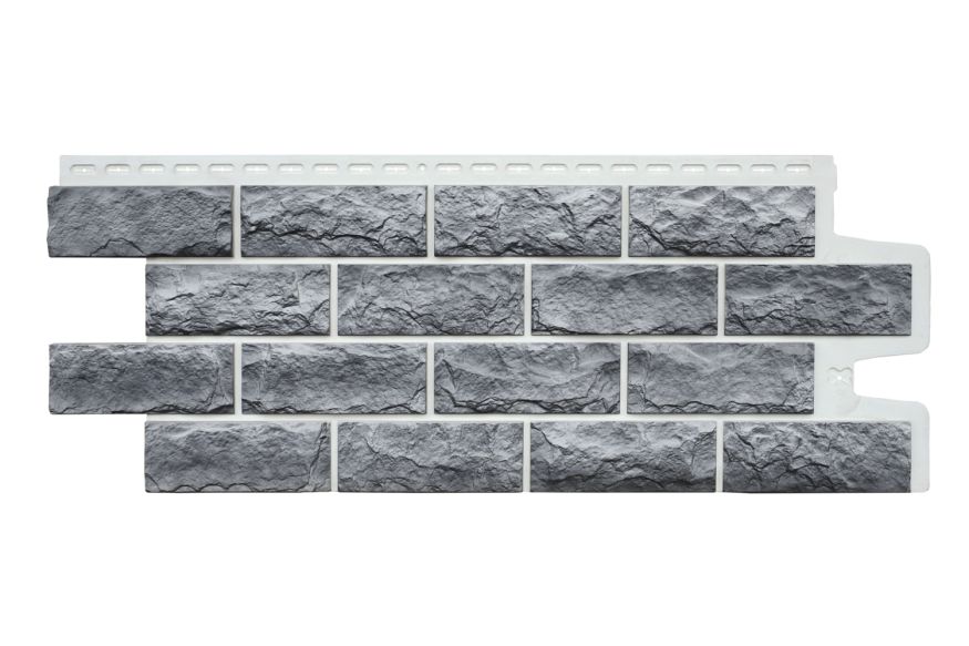 Фасадные панели Grand Line, Колотый Камень Design Plus, Гранит (белый шов) купить в Адлере