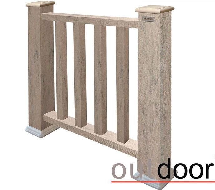 Ограждение из ДПК Outdoor Классик 3D STORM в сером миксе купить в Адлере