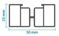 Алюминиевая несущая лага KRONEX 50x25x3000 мм купить в Адлере