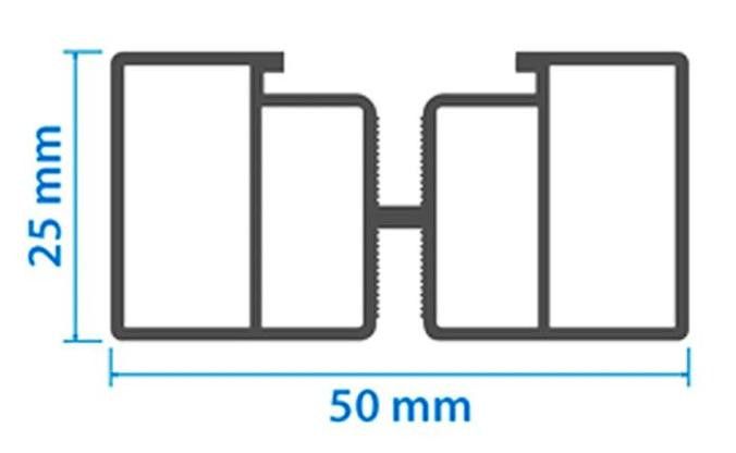 Алюминиевая несущая лага KRONEX 50x25x3000 мм купить в Адлере