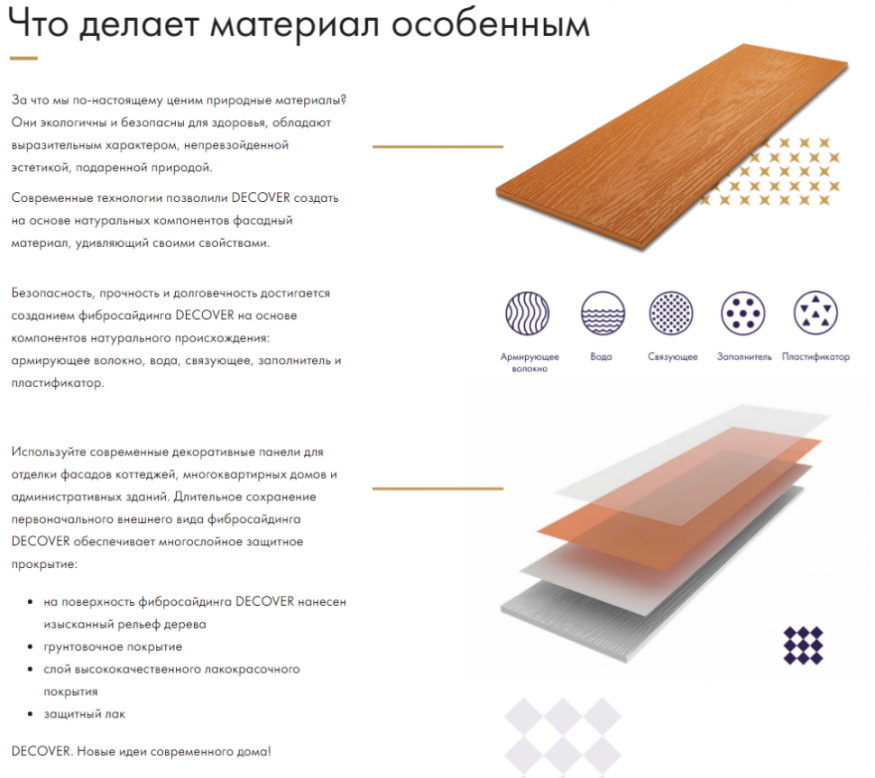 Фиброцементный сайдинг DECOVER Oliver купить в Адлере
