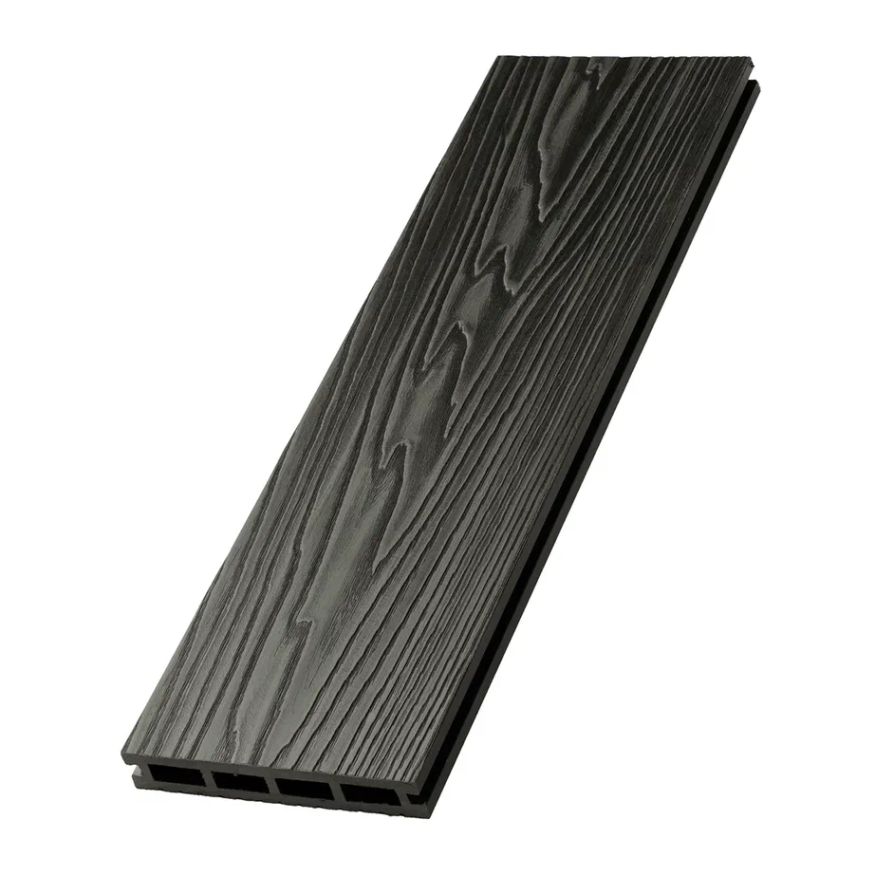 Террасная доска ДПК NanoWood New 3D тиснение + вельвет Графит купить в Адлере